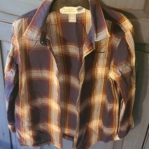 Old Navy plaid button down shirt size S